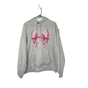 Harper & Ivy Popover Super Soft Plush Hoodie Bow Detail “High Maintenance” SizeM